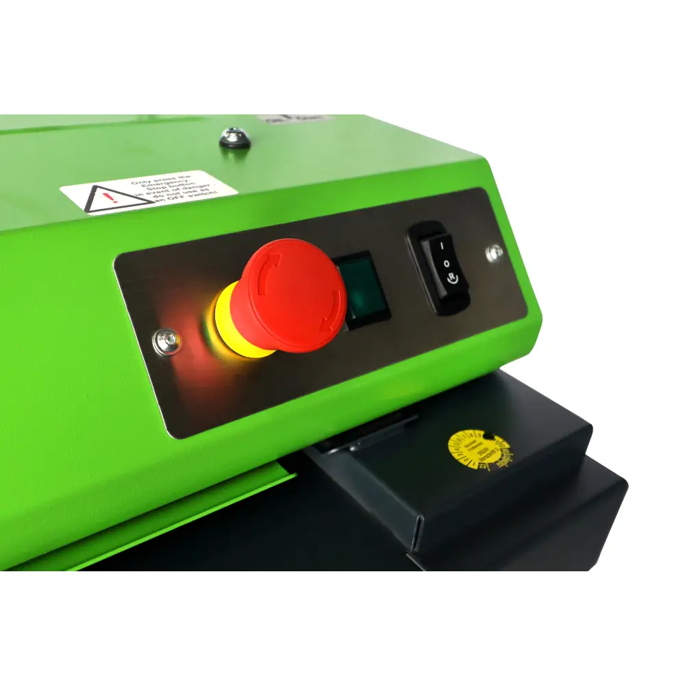 Green machine control panel of Cushion Pack CP320S3I with dust extraction unit