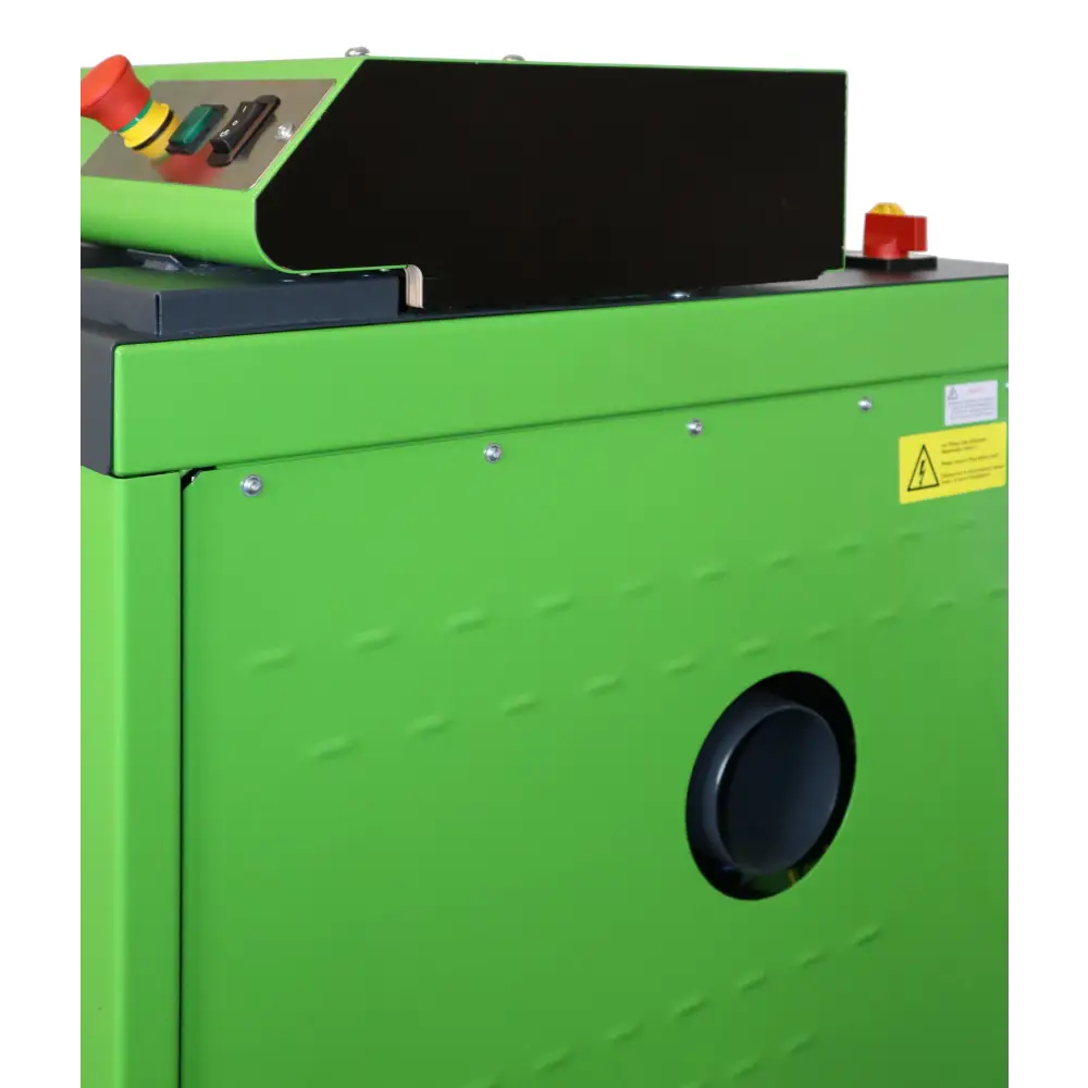 Green cp422s3i-3ph industrial shredding machine with control panel and dust extraction