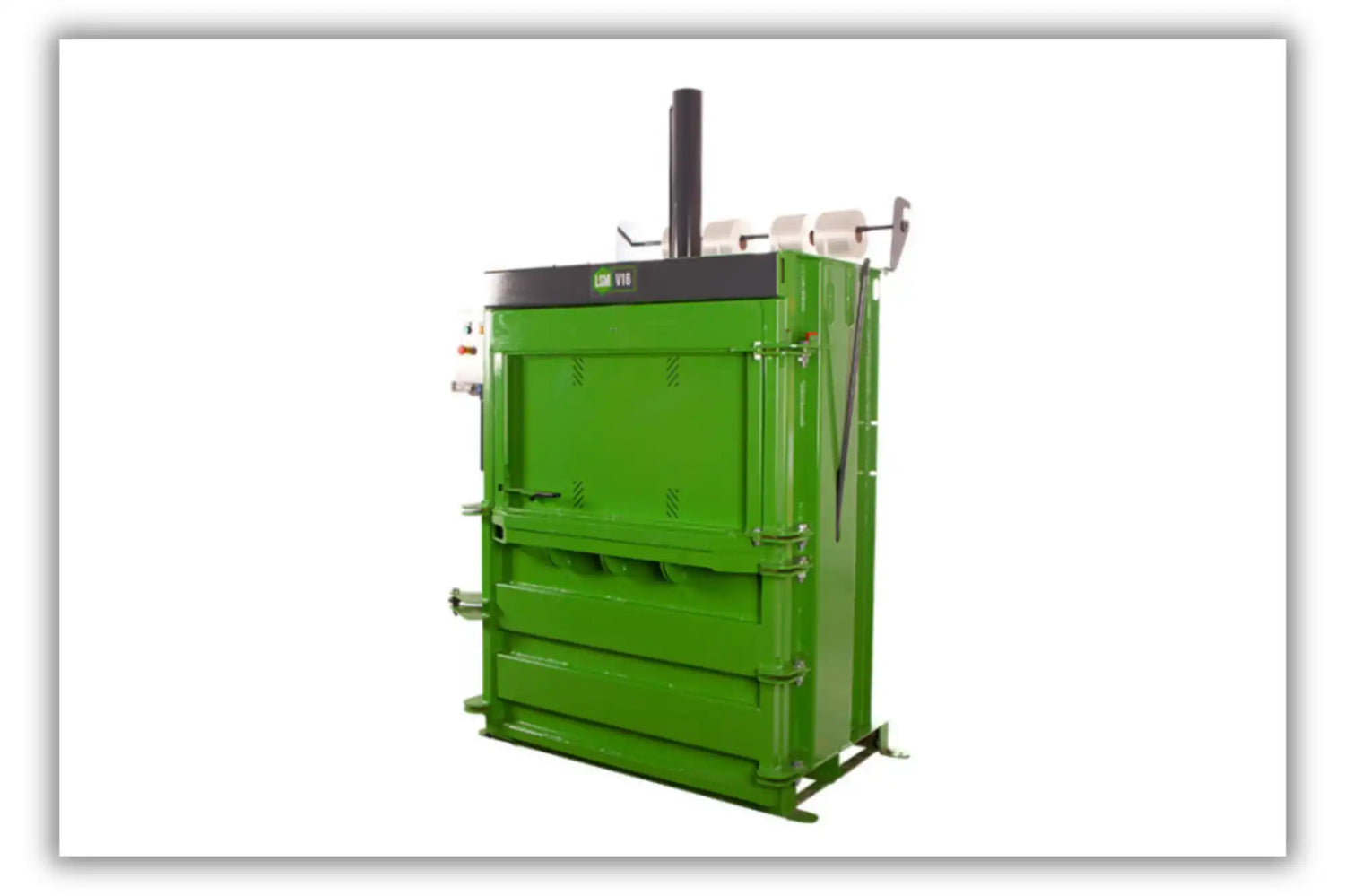Green industrial baler.