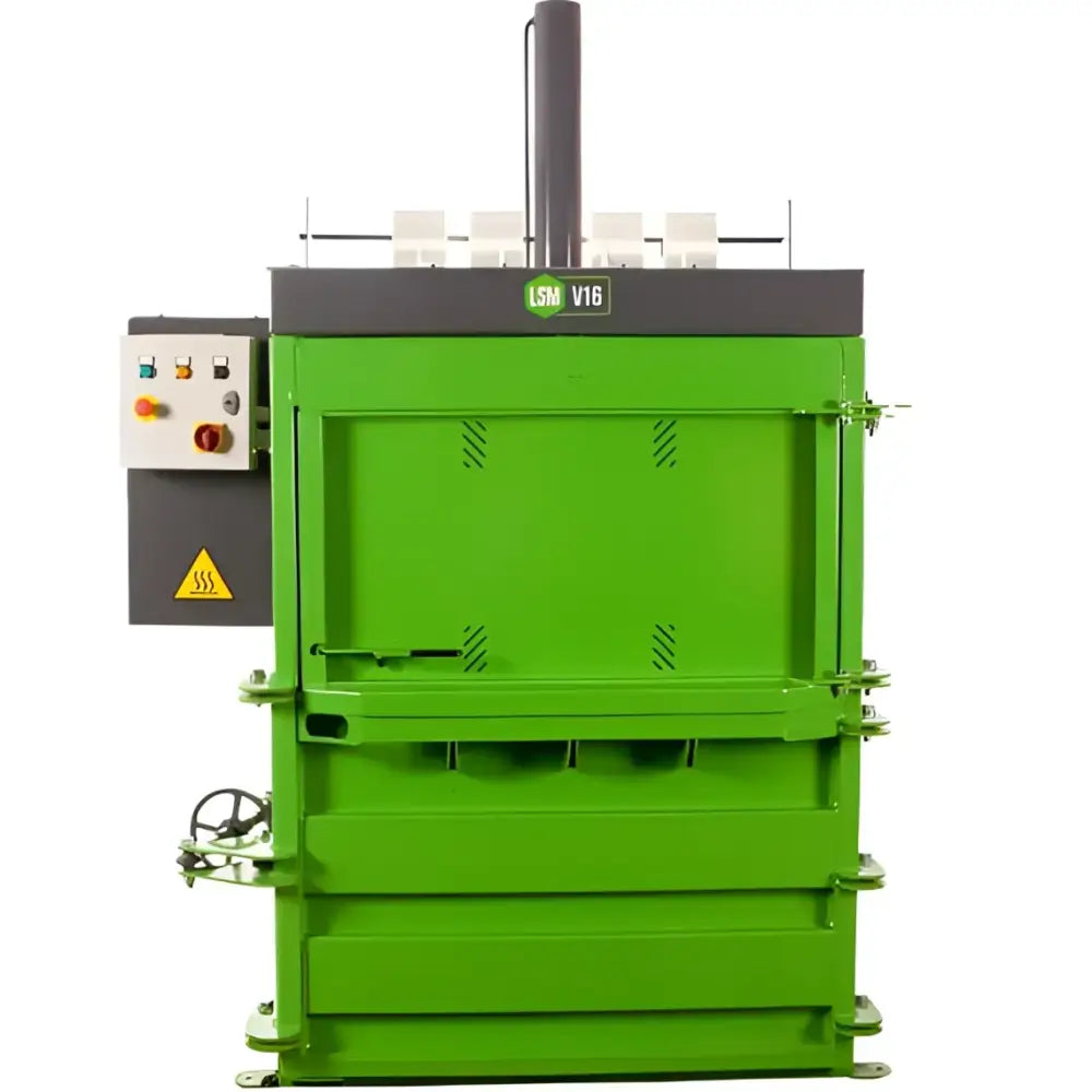 Green LSM V16 Mini Waste Baler for efficient size cardboard compacting